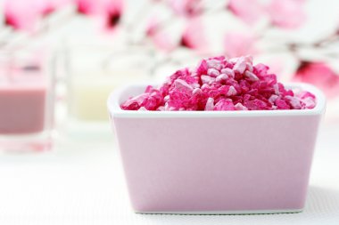 Pink bath salt clipart