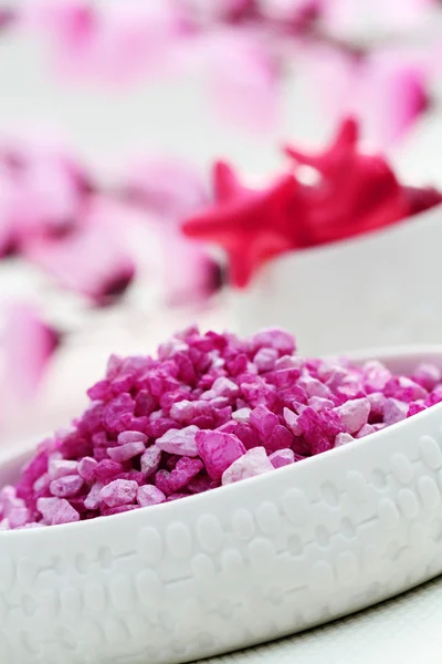 핑크 목욕 소금 — 스톡 사진