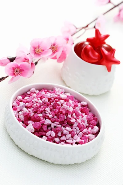 Rózsaszín fürdősó — Stock Fotó