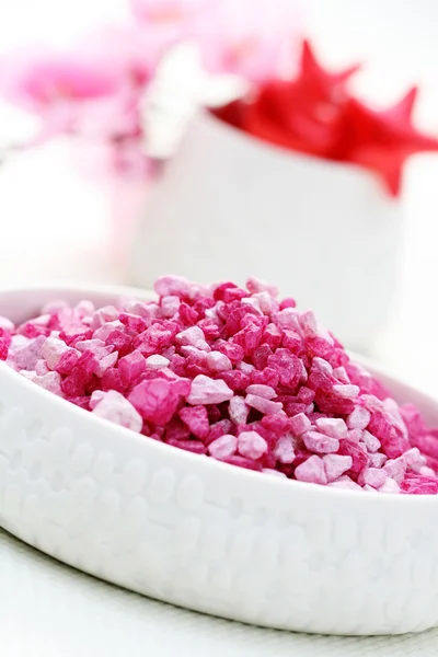 Rózsaszín fürdősó — Stock Fotó