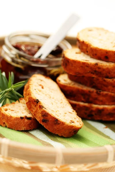 Stock image bread with dry tomatoes - food and drink