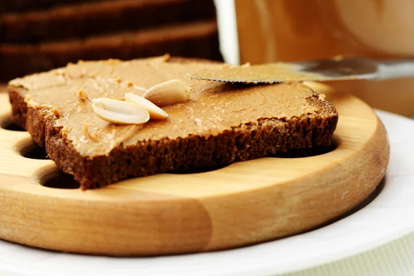 Sanduíche Com Manteiga Amendoim Alimentos Bebidas — Fotografia de Stock