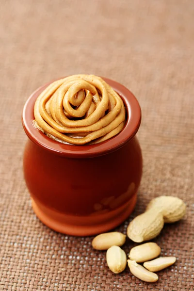 Tigela Manteiga Amendoim Alimentos Bebidas — Fotografia de Stock