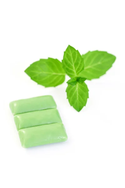 Žvýkačky Svěží Máta Peprná Bílém Pozadí — Stock fotografie