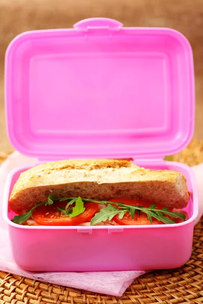 Lunch Box Delicious Bun Food Drink — Stock Photo, Image