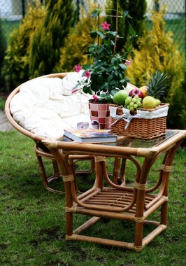 perfect place to relax - picnic basket and book clipart