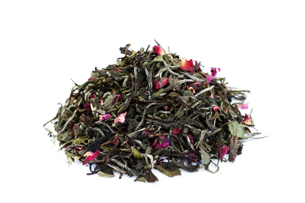 Pile White Tea Rose Petals White Tea Time — Stock Photo, Image