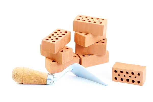 Stack Bricks Isolated White — Stock Photo, Image