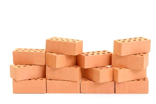 Stack Bricks Isolated White — Stock Photo, Image