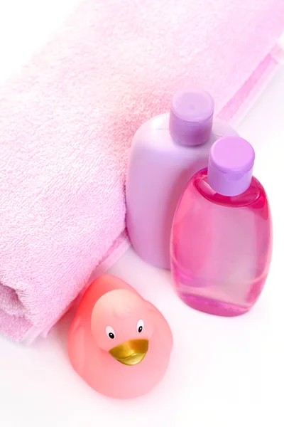 Acessórios para banho de bebê — Fotografia de Stock