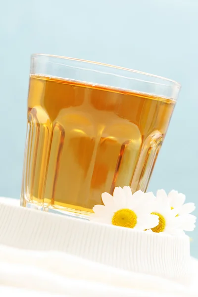 Glas Kamillentee Essen Und Trinken Alternative Medizin — Stockfoto