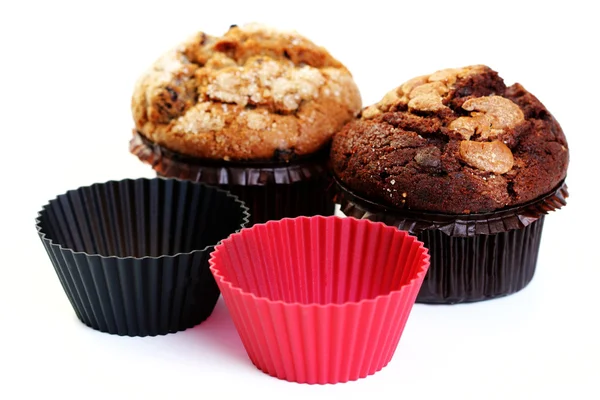 Läckra Muffin Isolerad Vit Söt Mat — Stockfoto