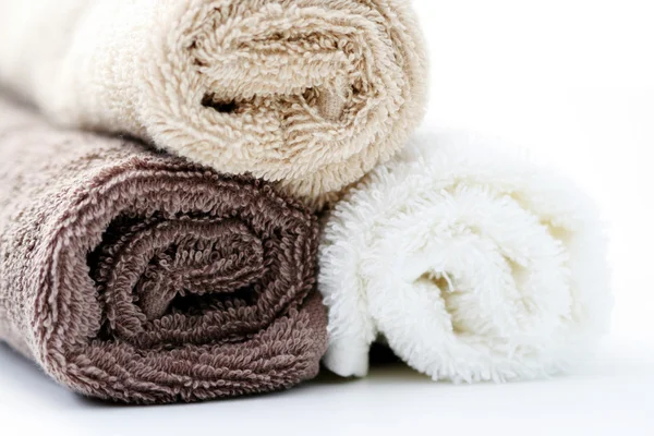 堆栈的干净的毛巾 美容治疗 — 图库照片