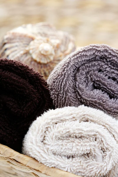 Stos Czyste Ręczniki Zabiegi Kosmetyczne — Zdjęcie stockowe