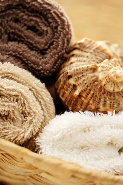 Stos Czyste Ręczniki Zabiegi Kosmetyczne — Zdjęcie stockowe