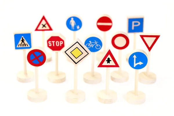 Road Signs White Background — Stock Photo, Image