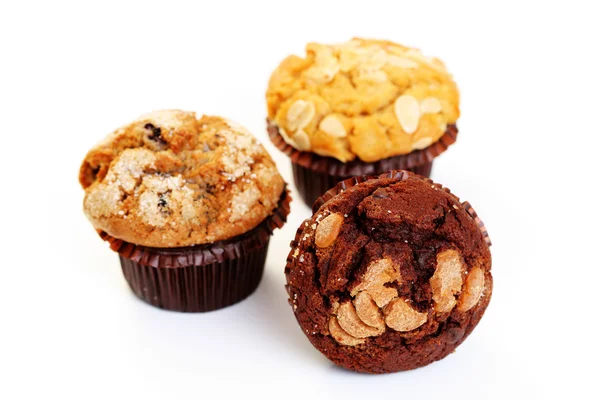 Νόστιμα Muffins Απομονωθεί Λευκό Γλυκό Τροφίμων — Φωτογραφία Αρχείου