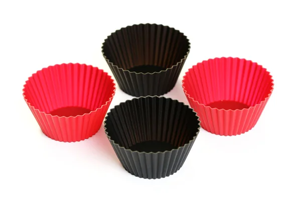 Färgglada Cupcake Hållare Vit Bakgrund — Stockfoto