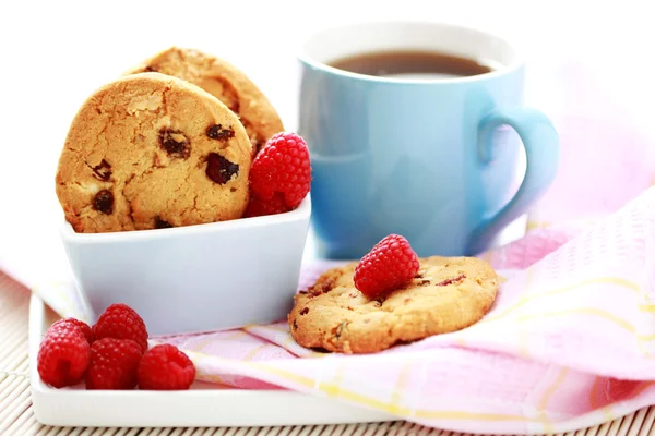 Close Ups Taspberry Cookies Sweet Food — Stock Photo, Image