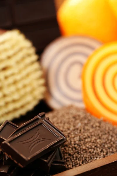 Chocolade en sinaasappel zepen — Stockfoto