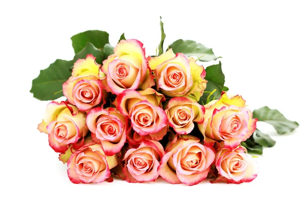 Mazzo Rose Sfondo Bianco Fiori Piante — Foto Stock