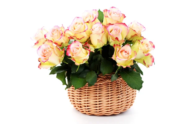 Basket full of roses — Stock Photo, Image
