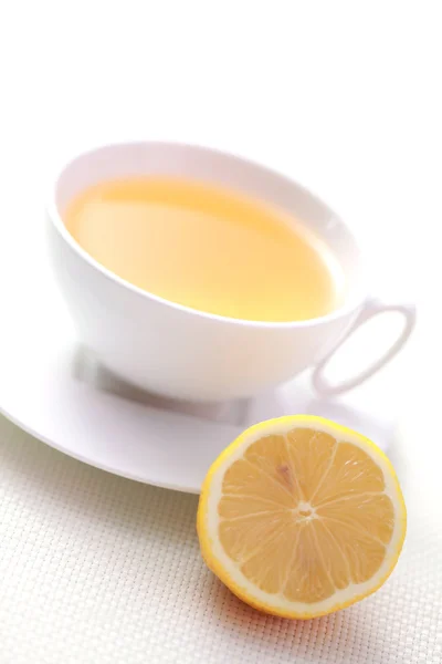 Чашка Чая Свежим Лимоном Время Чая — стоковое фото