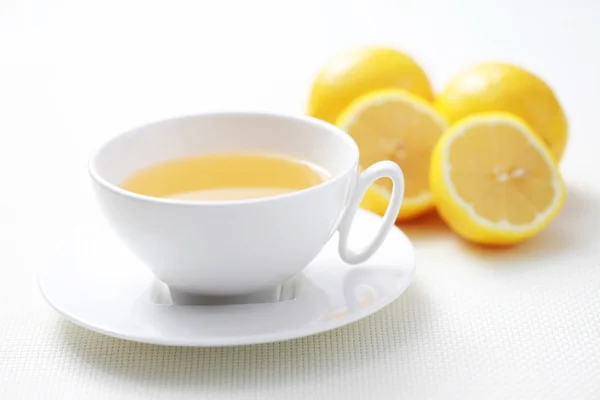 Чашка Чая Свежим Лимоном Время Чая — стоковое фото