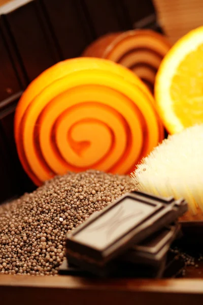 Jabones de chocolate y naranja — Foto de Stock