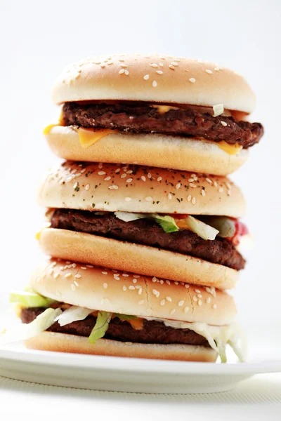 Stapel von Hamburgern — Stockfoto