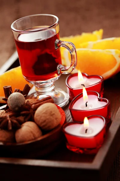 Glass Mulled Wine Food Drink — Stock Photo, Image