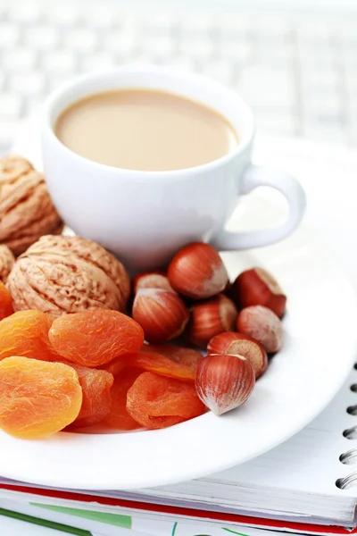 stock image healthy snack in the office - plate of delicacies