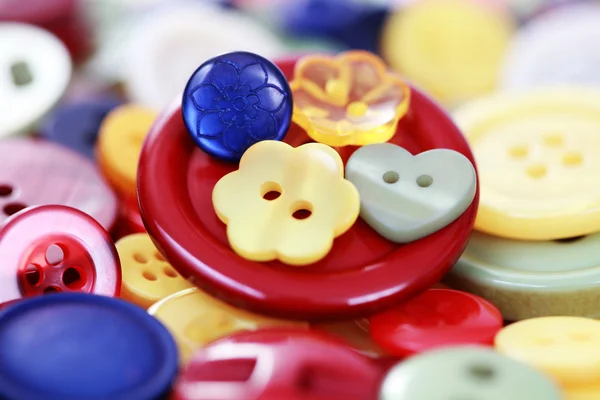Collection Colorful Buttons Textile Background — Stock Photo, Image