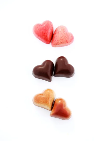 Corações de chocolate — Fotografia de Stock