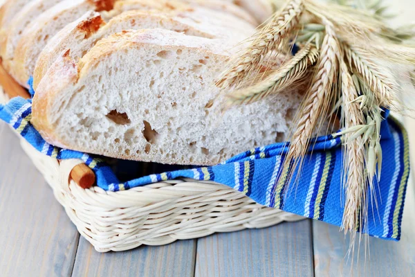 Хліб Кошику Їжа Напої — стокове фото