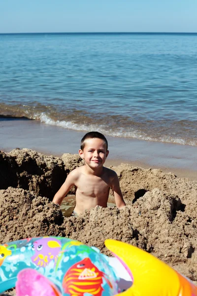 Jähriger Junge Schwimmt Meer Kinder — Stockfoto