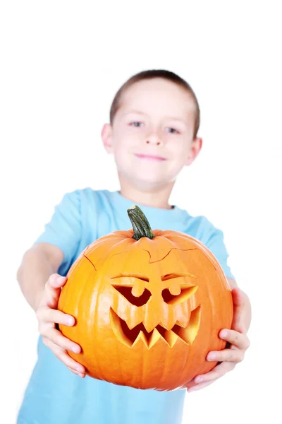 Stock image Boy with pumpkin