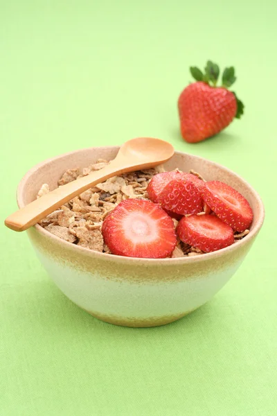 stock image bowl full of musli and fresh fruits - healthy breakfast