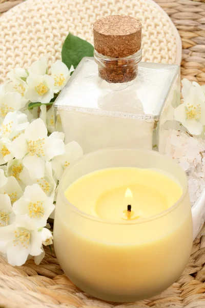 Beauty Treatment Jasmin Flowers Cosmetics — Stock Photo, Image