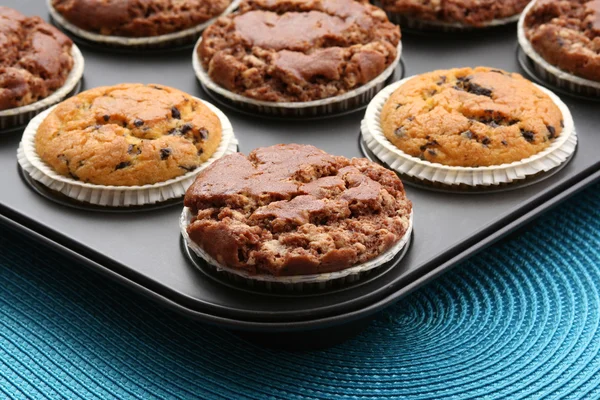 Heerlijke Chocolade Muffins Eten Drinken — Stockfoto