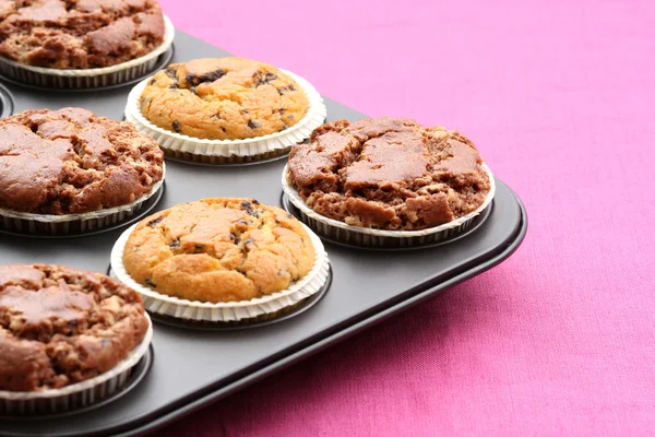 Deliziosi Muffin Cioccolato Cibo Bevande — Foto Stock