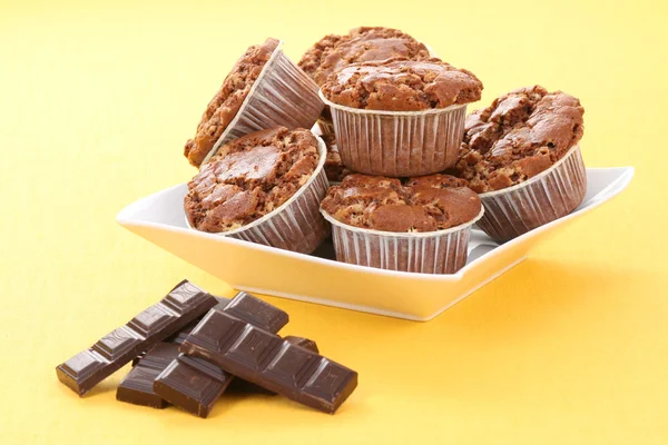 Délicieux Muffins Chocolat Nourriture Boisson — Photo