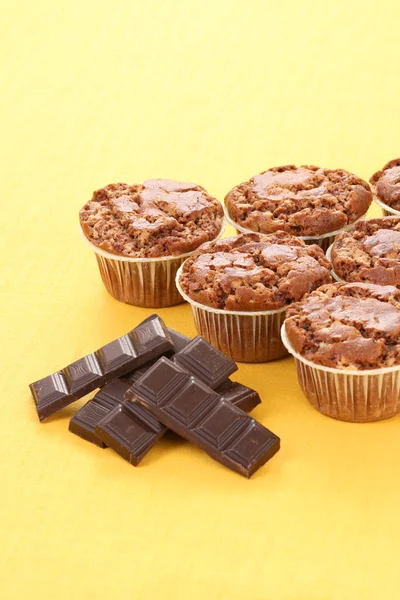 Смачні Шоколадні Кекси Їжа Напої — стокове фото