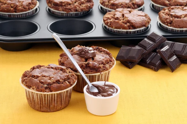 Muffin Coklat Lezat Makanan Dan Minuman — Stok Foto