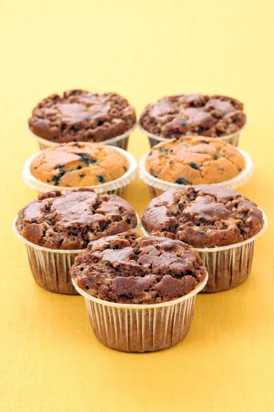 Sete Deliciosos Muffins Comida Bebida — Fotografia de Stock