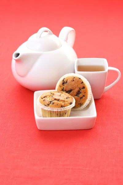 Čaj a muffiny — Stock fotografie