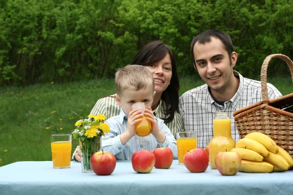 幸せな家族や屋外のピクニック — ストック写真