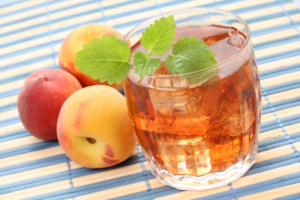 Glass Fruity Ice Tea Perfect Hot Summer — Stock Photo, Image
