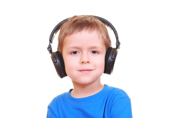 Fiú fejhallgató — Stock Fotó