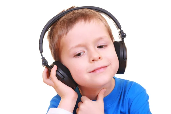 Chłopiec z słuchawek — Zdjęcie stockowe